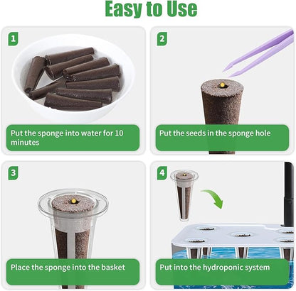 101 Pcs Hydroponic Pod Kit for Aero Garden with 80 Grow Sponges, 20 Grow Baskets & 1 Tweezer, Grow Anything Kit Replacement Growth Sponges Seed Pods of Aero Garden hydroponic for Indoor Garden System