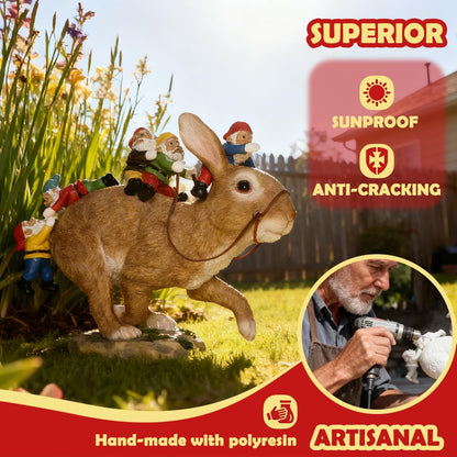 Sunthus Garden Gnomes Decorations for Yard Bunny Statue Funny Outdoor Decor Rabbit