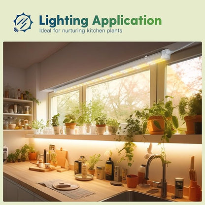 FREELICHT 1 Pack 4FT LED Grow Light, 40W (250W Equivalent), Full Spectrum Sunlight Growing Lamp Fixture, Linkable Hanging Plant Light for Hydroponic Indoor Plants Seeding, Plug-in with On/Off Switch