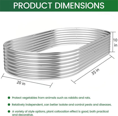 BTDVR 4 PCS Galvanized Raised Garden Bed Outdoor, Metal Raised Beds for Vegetables, Above Ground Garden Box for Flower, Steel Garden Bed for Gardening