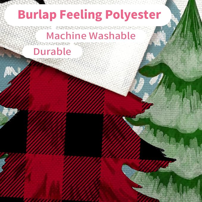 CROWNED BEAUTY Christmas Trees Garden Flag 12x18 Inch Double Sided Small Holiday Yard Decoration for Outside