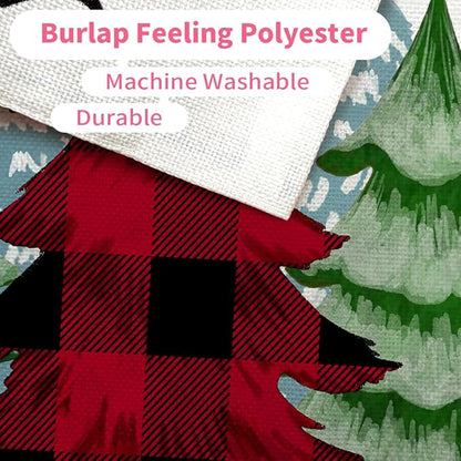 CROWNED BEAUTY Christmas Trees Garden Flag 12x18 Inch Double Sided Small Holiday Yard Decoration for Outside