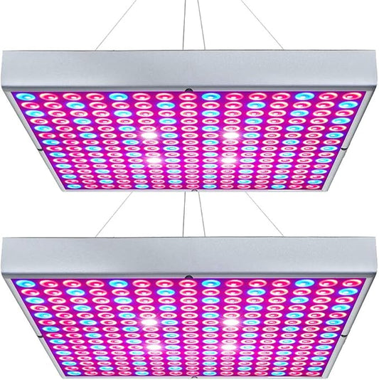 LED Grow Light 225 LEDs Plant Lights Red Blue White Panel Growing Lamps for Indoor Plants Seedling Vegetable and Flower (2 Pack)