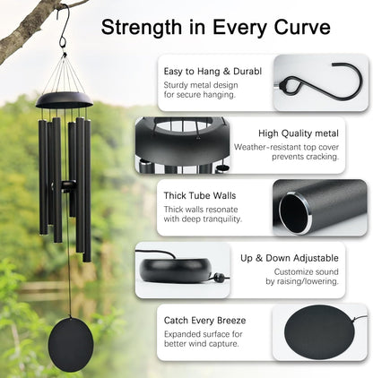 Memorial Wind Chimes for Outside Deep Tone 32" Windchimes Outdoors Decor Sympathy Wind Chimes for Loss of Loved One with Wind Catcher for Garden Patio Balcony and Home Best Gift