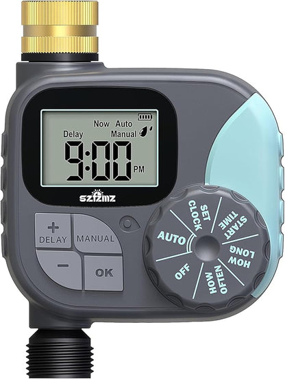 Sprinkler Timer for Garden Hose, Programmable Hose with Rain Delay/Manual/Automatic Irrigation System, Outdoor Irrigation Timer Controller for Lawn Yard, 1 Outlet
