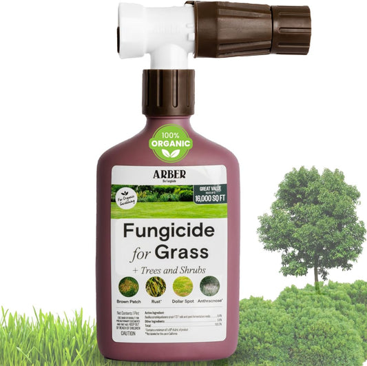 Organic Fungicide for Lawns, Trees & Shrubs – 16oz Ready-to-Spray – Lawn Fungicide for Brown Patch, Rust, Grubs, Disease & Moss – Safe for Grass, Kids & Pets – Lawn Care & Fungus Control