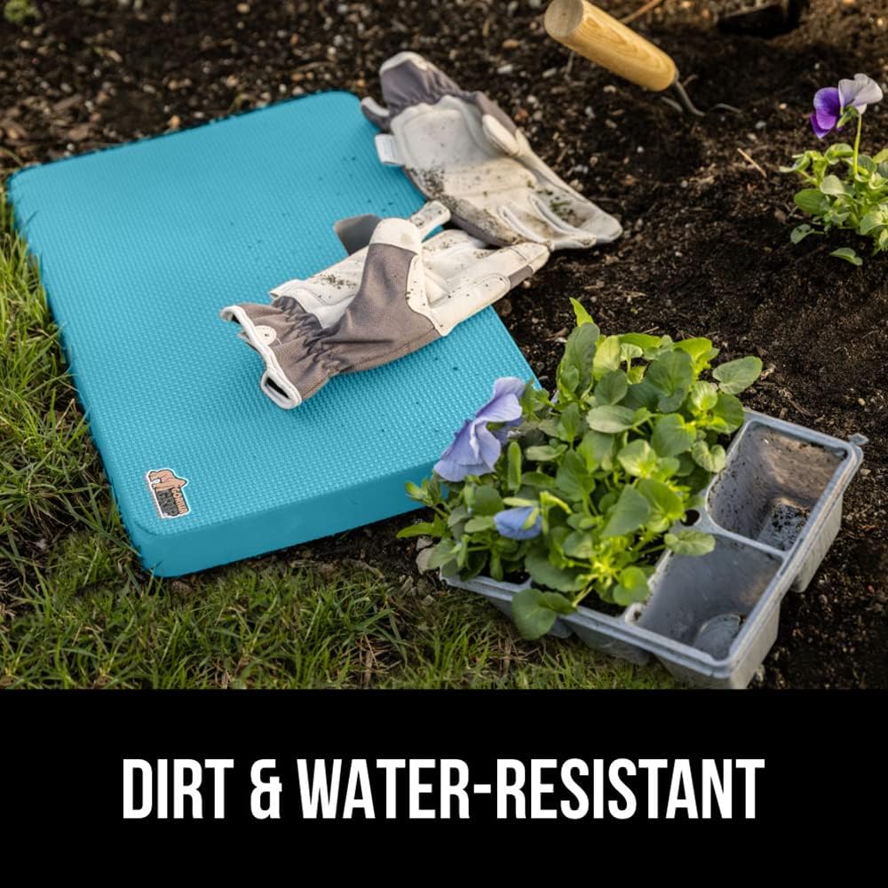 GORILLA GRIP Extra Thick Patent Pending Garden Kneeling Pad, 17.5 x 11 Inch Supportive Soft Foam Knee Cushioning for Gardening, Water Resistant, Bathing Baby, Working Supplies Lightweight, Turquoise