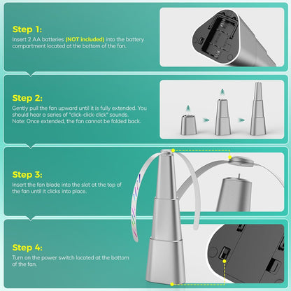 Grete Gotye Portable Battery Powered Food Fans for Tables Up to 15 Hours Working Time, Indoor Outdoor Mute Food Fan with Hook, Tabletop Fan for Home Restaurant Party Picnic Patio (4 Pack Silver)