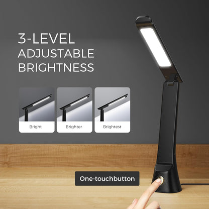 Light Therapy Lamp, 10000 LUX UV-Free LED Sunlight Light, Full Spectrum Mood Light Hayyp Lamp, Touch Control Desk Lamp with Night Light Function Work Office Home -Black