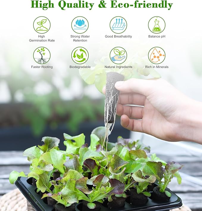 110 Pcs Seed Pod Kit for Aerogarden with 55 Grow Sponges, 54 Pot Lables &1 Tweezer, Grow Anything Kit for Indoor Hydroponics Growing System, Replacement Root Growth Sponges for Aero Garden iDOO...