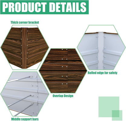 SnugNiture Galvanized Raised Garden Bed 6x3x2FT Outdoor Large Metal Planter Box Steel Kit for Planting Vegetables, Flowers