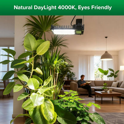 SANSI Grow Lights for Indoor Plants Full Spectrum, 100W(750W Equiv) Plant Light with Optical Lens for High PPFD, 4-Level Dimmable Panel Grow Light with 4/8/12 Hrs Remote Control for Seeding Growing