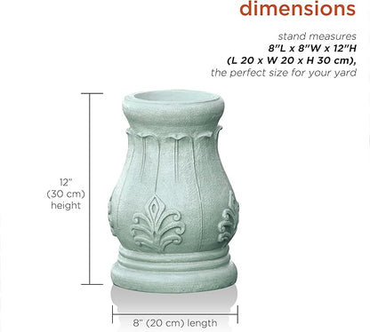 Alpine Corporation 12" Tall Indoor/Outdoor Roman Column Gazing Globe Display Stand