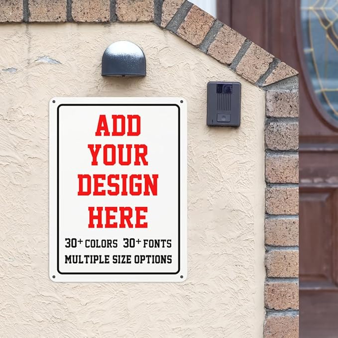 Custom Signs Outdoor，6x8inch Personalized Metal Parking Signs For Business,Intersection Signs,Road Signs,Outdoor Garden Signs,Workplace,Office,Home,Hazard Decorative Signs., Vertical