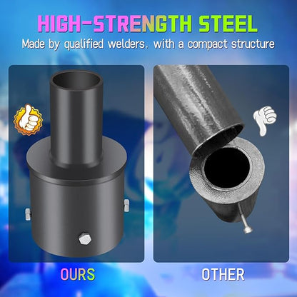 4" Round Mounting Bracket Pole Arm for LED Parking Lot Light with 2-3/8", Solid Heavy Duty Mount Accessories Rustproof Vertical Top Mount Tenon Adapter for Slip Fitter Street Shoebox Lights