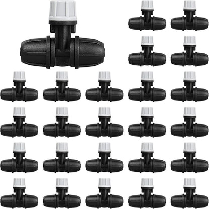Upgraded Micro Spray Irrigation Drippers, 25 Pieces Three-Way Atomizing Nozzle Fitting for 1/4 Inch Tubing Lock Barbed Drip Line Parts Emitters for Garden Greenhouse Sprinkler Misting System