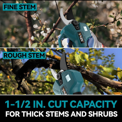 Brushless Electric Pruning Shears for Makta 18V Battery, Portable Cordless Pruning Shears with LCD Display＆SK5 Blades, Adjustable Cutting Diameter 0.8-1.2 Inch for Gardening Tree Pruning(NO Battery)