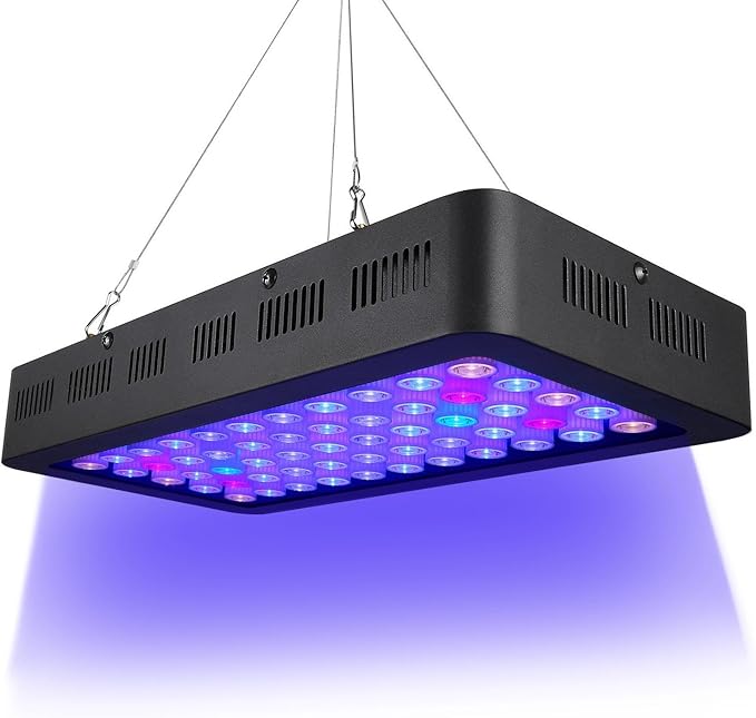 ARKNOAH LED Aquarium Light 165W, Full Spectrum Fish Tank Light Dimmable Brightness for Freshwater and Saltwater Aquariums, Energy-Efficient Coral & Plant Growth