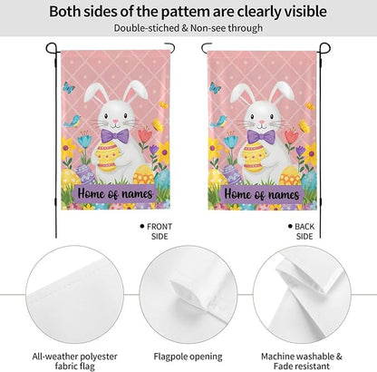 Custom Easter Garden Flag for Outdoor Personalized Easter Yard Flags Decor Customized Flag Add Your Own Picture/Text House Lawn Banner Double Sided Home Wall Decoration 12.5x18 28x40