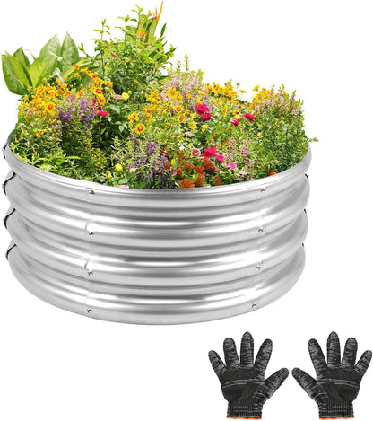 Garden Galvanized Raised Garden Bed Kit - Metal Planter Boxes for Vegetables/Herbs/Flowers, Heavy-Duty Steel Outdoor Garden Box with Reinforced Edges(3X3X1FT)