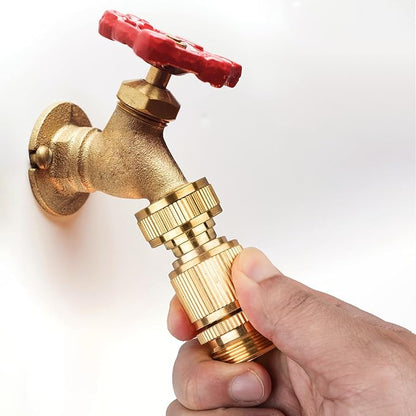 2PCS Garden Hose Quick Connect, Durable Quick Connect Hose Fitting, Heavy Duty 3/4 GHT Brass Quick Coupler for Pressure Washers, Sprinklers and Watering Systems