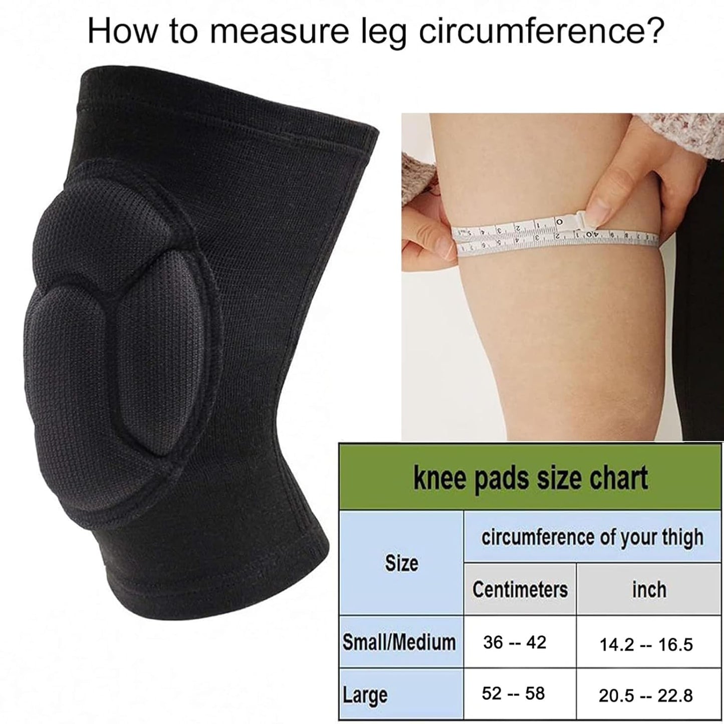 Knee Pads for Garden, Gardening, House Cleaning, Construction Work, Dancing, Volleyball, Flooring, Climbing, Riding Kneepads with Thick EVA Foam Padding, Outdoor Sports Kneeling Pads Cushion Floors Scrubbing for Men Women (Large)