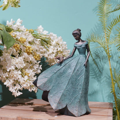 Guichifun Fairy Statue Collection Home Decoration - Leaf Angel Girls Resin Gardening Gifts for Women Statues for Garden Fairy Indoor or Outdoor Yard Figurines 5.5 x 3.25 x 8 Inch