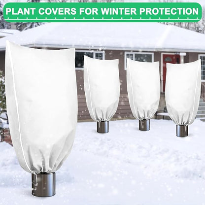 DQS 4 Pack Plant Covers Freeze Protection, 31.4" x47.2" Winter Frost Protection Blankets Frost Cloth,Suitable for Outdoor Winter Frost, Cold Weather, shrubs, Trees, Jackets, and coverings