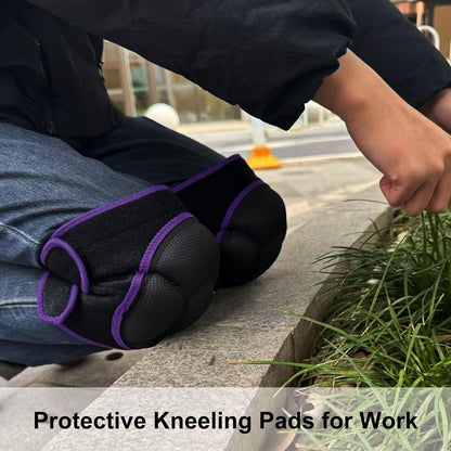 Men/Women Knee Pads for House Cleaning, Soft Flexible Kneepads for Gardener Plumber Mechanics Carpet Grocery Workers, Protective Knee Pad with Adjustable Straps for Kneeling Crawling, Purple S (1 Pair)
