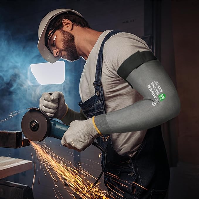 Schwer AIR-SKIN ANSI A6 Cut Resistant Arm Sleeves for Men&Women S903, 22in Non-PFAS Arm Protectors for High Risk Work, UPF50+ UV Protection Gardening Sleeves for Farming, Lightweight, Breathable