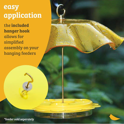 Birds Choice WGYELLOW Weatherguard, Weather-Resistant Acrylic Bird Feeder Weatherguard, 13", Yellow…