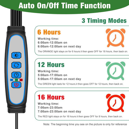 Garpsen Grow Lights for Indoor Plants, 5 Heads Full Spectrum Grow Light with Adjustable Tripod Stand, 100PCS LEDs Plant Light for Indoor Plants with 6/12/16H Timer and 3 Light Modes