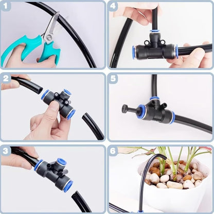 360° Curved Garden Automatic Irrigation System, 49.21Ft Bendable Garden Irrigation System, Adjustable Atomizing Copper Nozzle for Watering System for Garden Plants Lawn (49.2Ft Hose + 15 Nozzles)