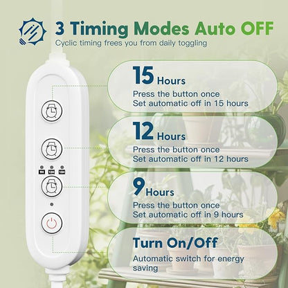 FREELICHT 1 Pack 4FT LED Grow Light with Timer, 40W (250W Equivalent), Full Spectrum Grow Lights for Indoor Plants with 9/12/15H Timer, Linkable Plant Growing Lamp for Hydroponic Plants Seeding Veg