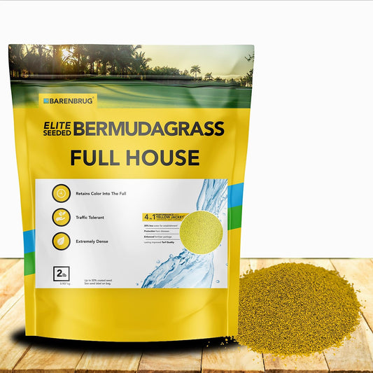 Outsidepride Full House Bermuda Grass Seed Mix - 2 lbs. Premium Warm Season Turf Blend of Traffic & Drought-Tolerant Monaco & Hollywood Bermuda Grass Seeds for Lawn, Golf Courses & Fairways