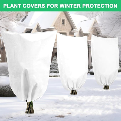 DQS 3 Pack Plant Covers Freeze Protection, 23.6" x 31.4" Winter Frost Protection Blankets Frost Cloth,Suitable for Outdoor Winter Frost, Cold Weather, shrubs, Trees, Jackets, and coverings