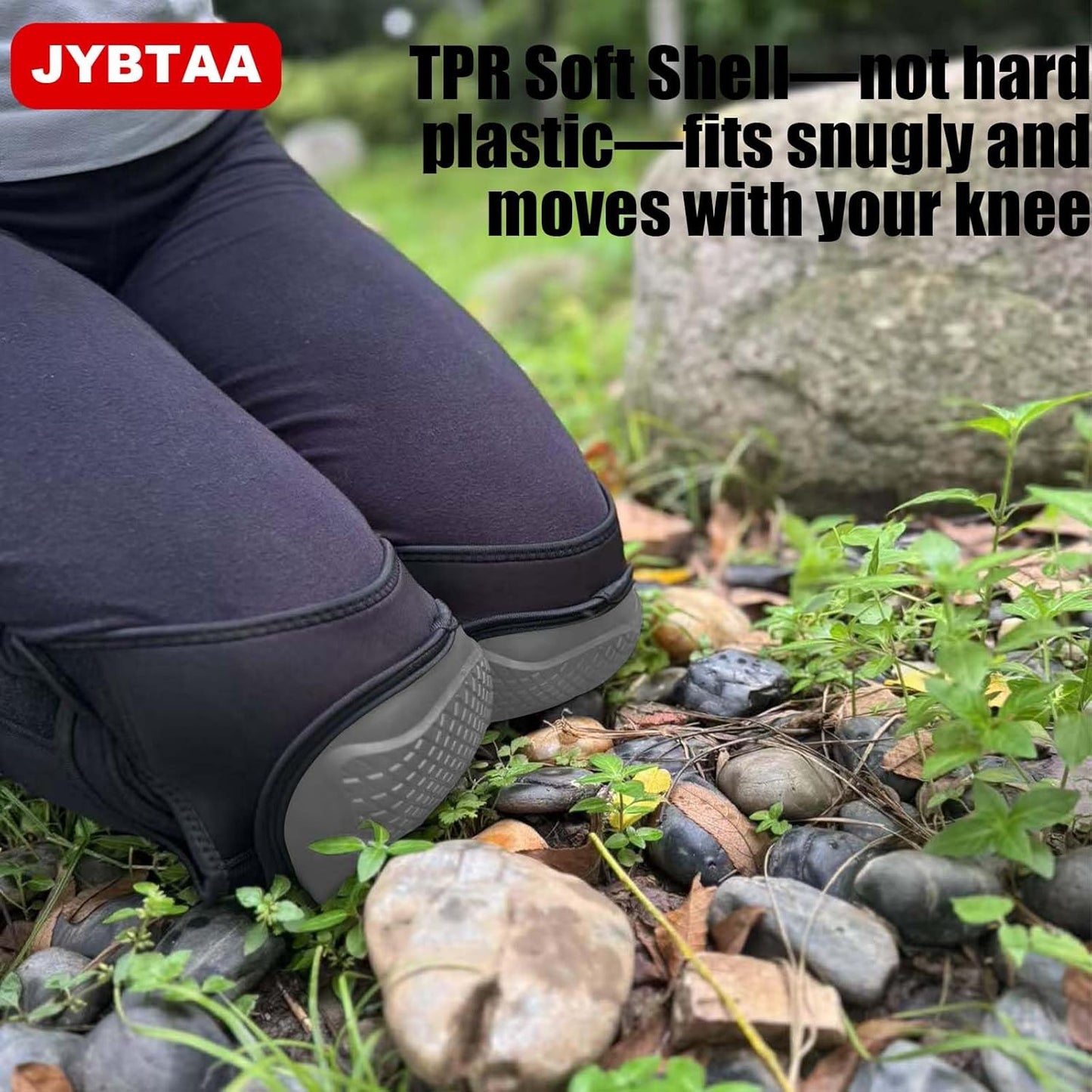 Soft Shell Knee Pads for Gardener Cleaner Carpenter Painter, Heavy Duty Knee Protective Gear with Adjustable Straps, Kneeling with Comfort, Profect for Kneeling Crawling Work, Gray XL (1 Pair)