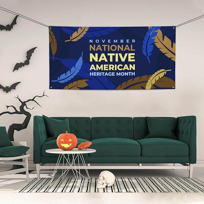 Native American Heritage Month Banner 3 x 6 ft Outdoor Yard Garden Flag Party Decoration Poster
