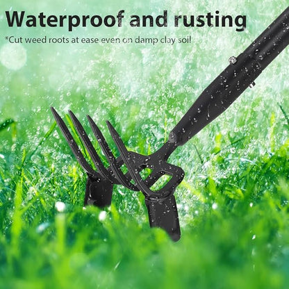 Upgraded Hula Hoe and Garden Hoe, Stirrup Hoe with Adjustable Handle for Weeding Digger loosening Soil Metal Garden Cultivator Hula Hoe with Rake Tiller Cultivator (30-73 Inch)