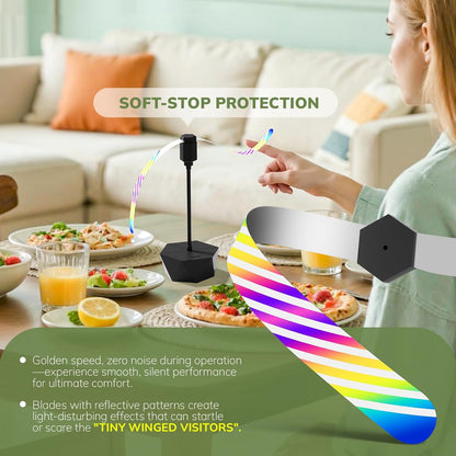 Grete Gotye 4-PC Table Food Fans, Flexible Goose-Neck Blades, Portable Battery Powered Fan for Home, Restaurant, Party, Picnic (Jet Black)