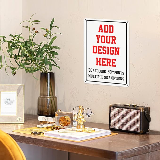 Custom Outdoor Metal Signs - 12x17inch Personalized Parking, Intersection, Road, Garden, Workplace, Office, Home, Hazard Decorative Signs