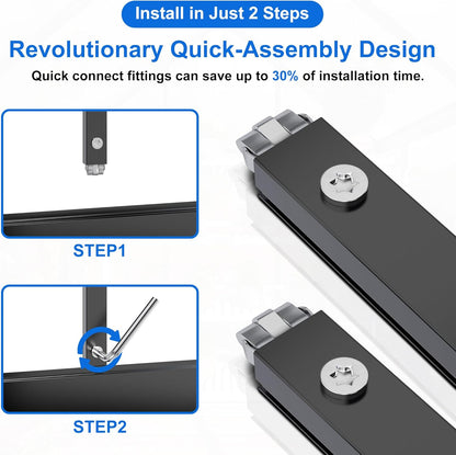 WKM 8x10 FT Greenhouse for Outdoors, Quick-fit Structure Green House with Window for Ventilation, Aluminum Greenhouses for Garden Backyard, Black