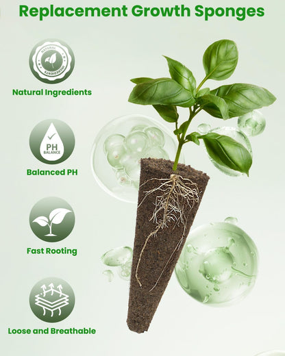 inbloom Grow Anything Seed Pod Kit for AeroGarden, Ahopegarden, GARDENCUBE, iDoo, MUFGA Hydroponic Growing System, 68 Pcs Indoor Garden Supply with 30 Grow Sponges, 12 Baskets, 12 Domes and 12 Labels