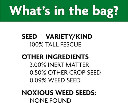 Scotts Professional Turfgrass Seed Tall Fescue Mix, Uncoated, 99.9% Weed Free, 50 lbs.