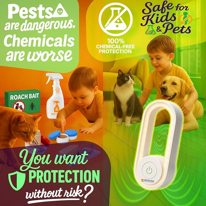 A28, Ultrasonic Pest Control Repeller - Electronic & Ultrasound, Indoor Plug-in Repellent - Get rid of - Rodents, Mice, Squirrels, Bats, Insects, Bed Bugs, Ants, Fleas, Spiders, Roaches (6Pack, White)