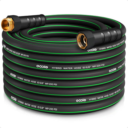 Heavy Duty Garden Hose 75ft, NON-EXPANDABLE Flexible Water Hose, Kink Resistant Lightweight Hybrid Hose, Leakproof Hose Male to Female Fittings