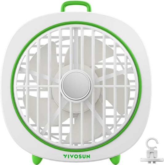 VIVOSUN AeroWave D4, 4” Grow Tent Clip Fan with Detachable Hook, 3-Speed Strong & Quiet Airflow, Adjustable Airflow Angle for Hydroponics, Circulation & Cooling, White, 1-Pack