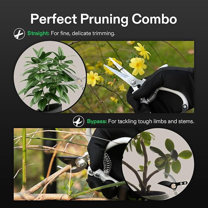 VIVOSUN Pruning Shears for Gardening, Lightweight Plant Pruners for Gardening, Garden Scissors for Cutting Flowers, Trimming Branches, Indoor Plant Scissors, Stylish Garden Gifts for Women
