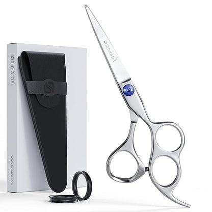 Suvorna 3-Hole Hair Scissors Professional - Right-Hand Barber Scissors for hair cutting - Hair Cutting Scissors to cut Hair - Hair shears for hair cutting - Hair shears for women and men