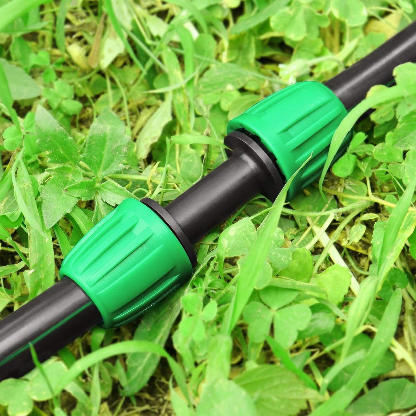 Drip Irrigation Fittings for 1/2 Inch Drip Tubing (1/2" ID x 0.65" OD)：1/2'' Drip Line Couplings Anti-drop Locked Nut Barbed Straight Coupling Connectors for Garden Irrigation System (12 Pack)